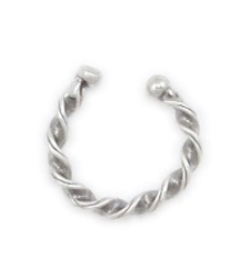 Silver Double Twist Ear Cuff